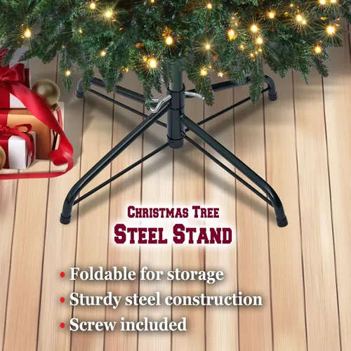 Vista 4 de Soporte de repuesto para árbol de Navidad para árboles artificiales, base plegable para árboles artificiales de 4 a 6 pies, se adapta a postes