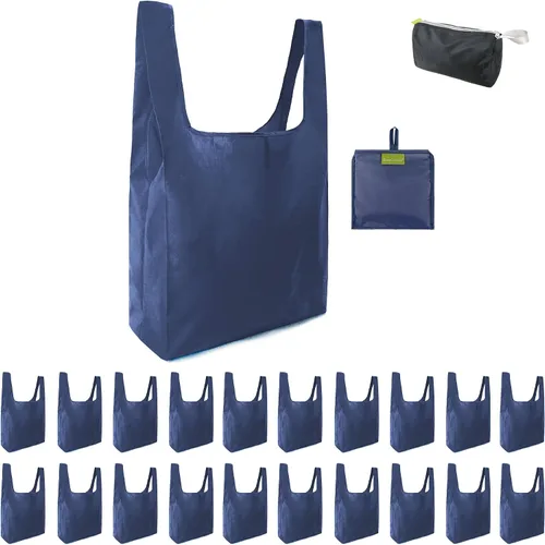 Vista 43 de BeeGreen Bolsas de comestibles reutilizables de Navidad con bolsa de almacenamiento con cremallera, paquete de 10 bolsas de compras reutilizables a