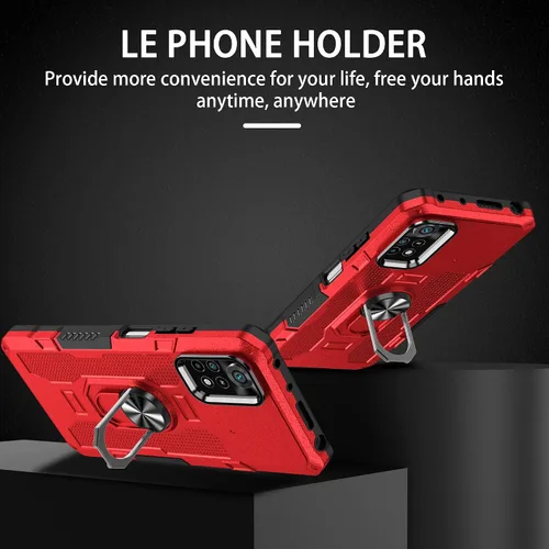 Vista 2 de Compatible con funda para teléfono Xiaomi Poco X4 Pro 5G y protector de pantalla de vidrio templado, soporte de anillo, soporte de soporte