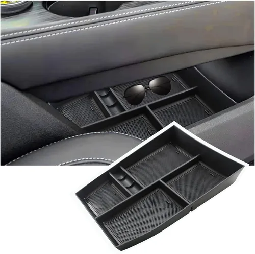 Vista 17 de Ruiya Organizador de consola central Prius 2010-2015 para Toyota Prius XV30 2010-2015 Accesorios ABS Material Reposabrazos Organizador de consola