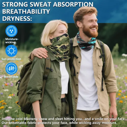 Vista 2 de 12 polainas refrescantes para el cuello para hombres y mujeres, transpirables, protección solar, bandanas para el cuello