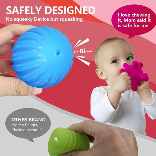 Vista 4 de Juguetes Montessori para bebés de 3 meses en adelante, pelotas de bebé de 3 a 12 meses para bebés y niños pequeños de 3 meses, juego de múltiples