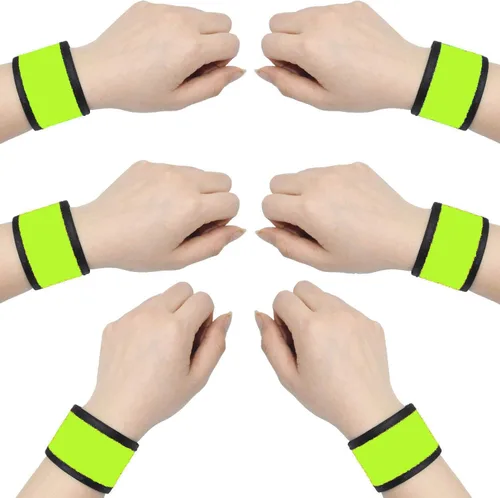 Vista 17 de Pulseras LED que brillan con luz para el brazo, bandas de muñeca intermitentes de alta visibilidad, luces de equipo de seguridad para ciclismo