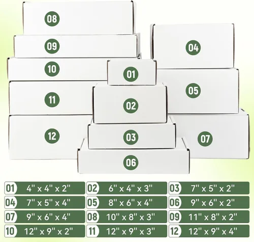 Vista 6 de Juego de 2 cajas de envío de 9 x 6 x 2 pulgadas, cajas de cartón corrugado blanco para publicidad