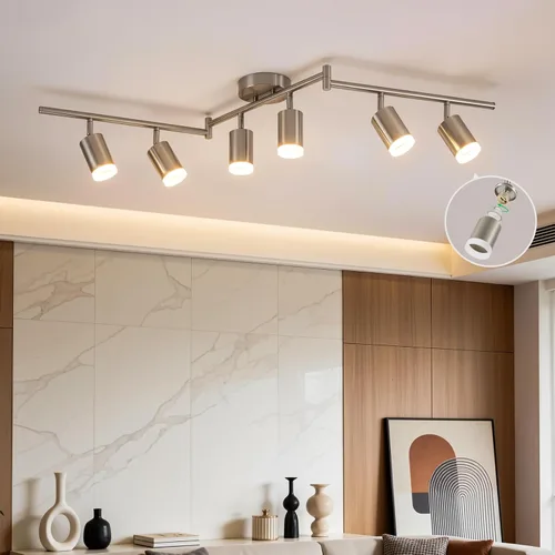 Vista 14 de Bojim Cabeza ajustable blanca del techo de los accesorios de iluminación de Blanco