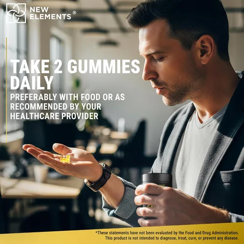 Vista 7 de New Elements Gomitas de vitamina D3 K2 de 10000 UI con calcio 100 mg - VIT D3 para adultos - Vitamina K2 Mk7 100mcg - Suplemento de vitamina D