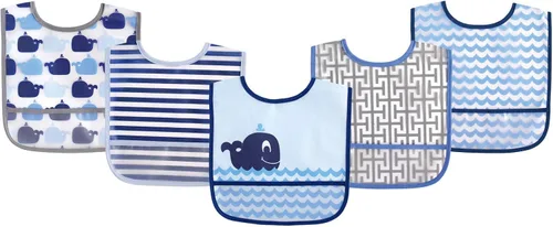 Vista 5 de Luvable Friends Baberos PEVA impermeables unisex para bebés Flamenco
