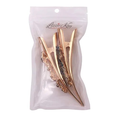 Vista 7 de 2 pinzas para el cabello de metal con pico de cocodrilo y pico de cocodrilo, estilo bohemio, iris, libélula, para mujer