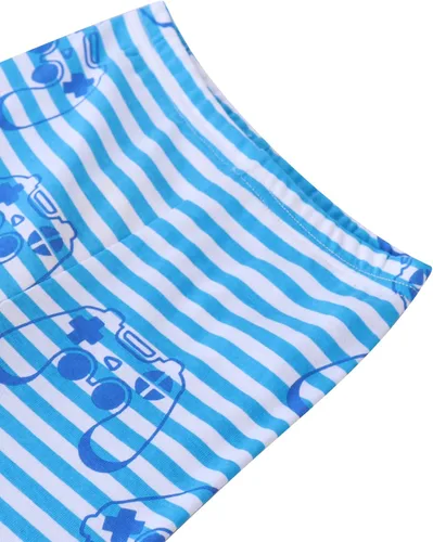 Vista 3 de Pijama de verano de 4 piezas para niños, conjunto de pijama corto de algodón para niños