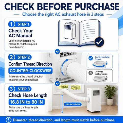 Vista 2 de Angooni Manguera de escape de CA portátil de 5.1 pulgadas, manguera