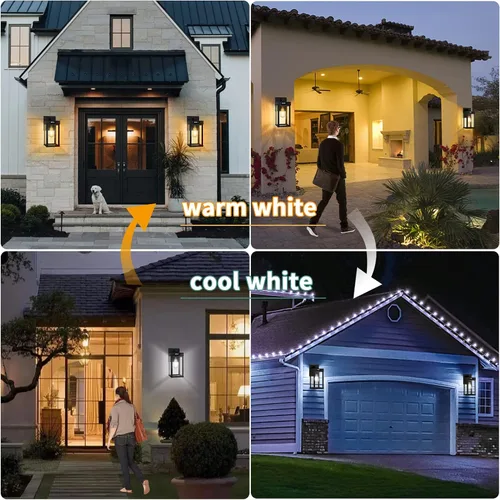 Vista 2 de AEQ Luces solares de pared para exteriores, aplique de pared solar con 3 modos de iluminación y sensor de movimiento, luz de porche impermeable