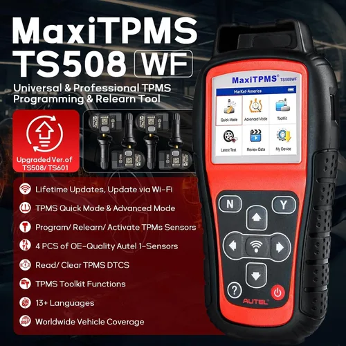 Vista 3 de Autel MaxiTPMS TS508WF Herramienta de programación TPMS, con $120 4 sensores Autel TPMS, WiFi 2026 Ver. de TS408S TS501 TS508 TS601