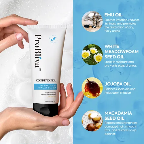 Vista 4 de Acondicionador para la caspa para el cabello y el cuero cabelludo seco: hidratación profunda y alivio calmante con ingredientes naturales, calma
