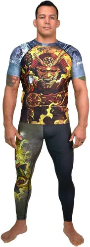 Vista 4 de SHOGUN Camiseta de compresión de lucha contra erupción BJJ MMA Premium Jiu Jitsu Fighting Grappling