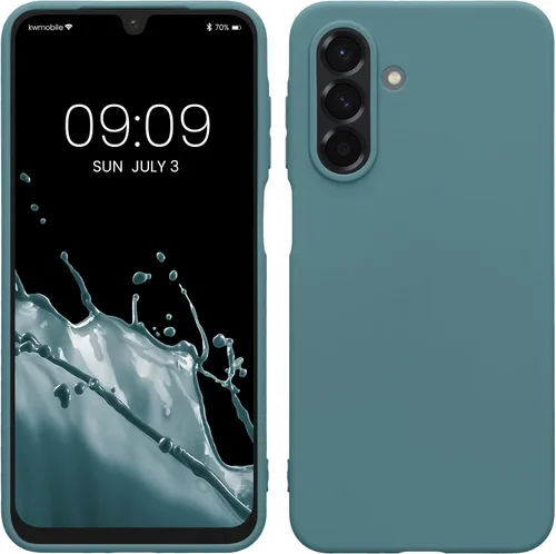 Vista 130 de kwmobile Funda compatible con Samsung Galaxy A12 - Funda protectora de silicona TPU suave y delgada - Azul Báltico