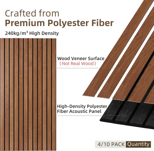 Vista 2 de TO-TH Juego de 4 paneles de pared insonorizados de 47.2 x 23.6 pulgadas con aspecto de madera, absorben el sonido, paneles acústicos grandes