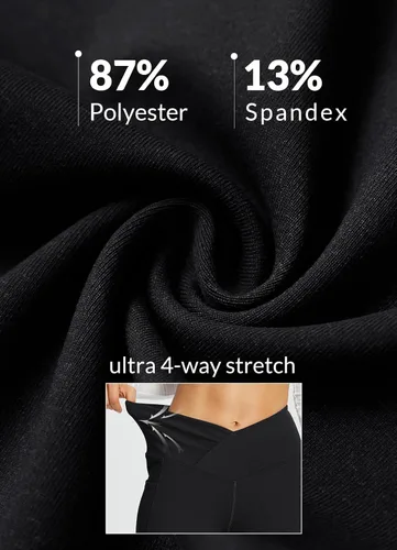 Vista 5 de BALEAF Leggings acampanados para mujer, pantalones de yoga cruzados a la moda, cintura alta, casuales, con bolsillos