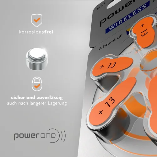 Vista 3 de Baterías para audífonos Powerone, tamaño 13, paquete de 60