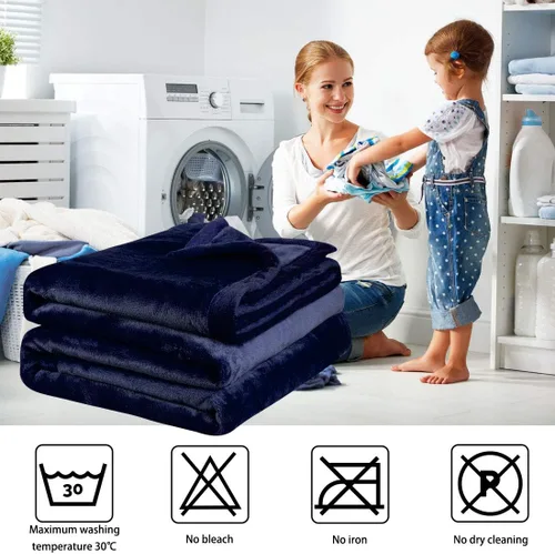Vista 7 de PiccoCasa Manta de franela de forro polar, suave, ligera y cálida para todas las estaciones, dobladillo ancho, lujosa y cómoda, decorativa