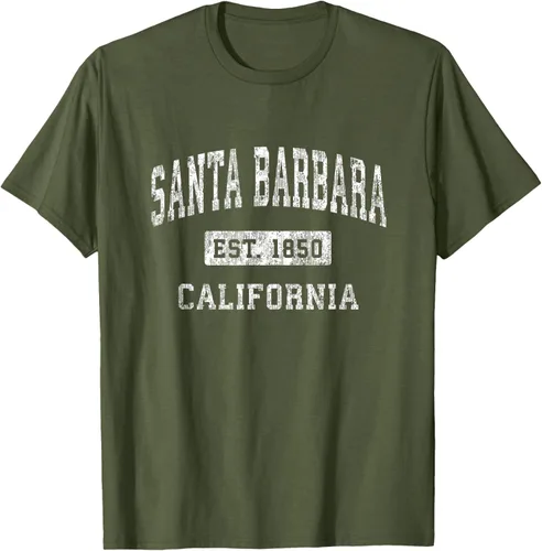 Vista 43 de Camiseta deportiva clásica de Santa Bárbara California CA, Negro, S