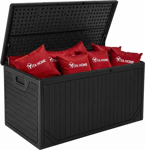Vista 11 de [Usado] YITAHOME Caja de cubierta para exteriores de 35 galones, caja de almacenamiento impermeable con cerradura, contenedor de almacenamiento