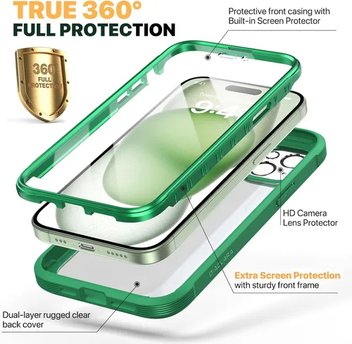Vista 502 de DIACLARA - Funda transparente compatible con iPhone XR 6.1 pulgadas 2018