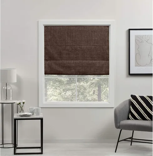Vista 8 de Exclusive Home - Persiana Acadia 100% blackout de poliéster estilo romana, 23"x64", plata