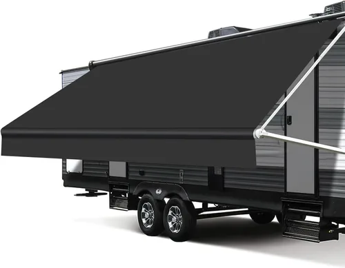 Vista 9 de Repuesto de tela para toldo de autocaravana, 19.5 onzas, resistente, resistente a la intemperie, toldo de vinilo para cámper, toldo universal
