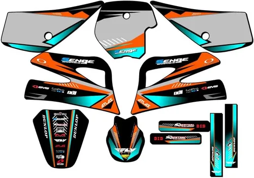 Vista 8 de Kit de base gráfica SX 50 Surge Black Senge 1998-2001 compatible con KTM