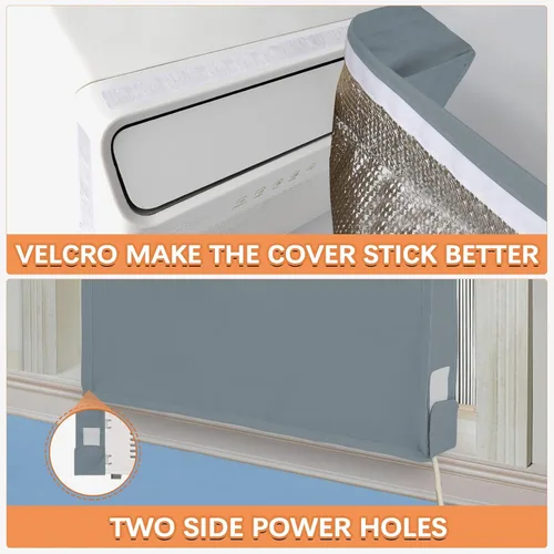 Vista 11 de Cubiertas de aire acondicionado de ventana para interior 17 pulgadas de ancho x 13 pulgadas de alto x 3.5 pulgadas de profundidad, beige
