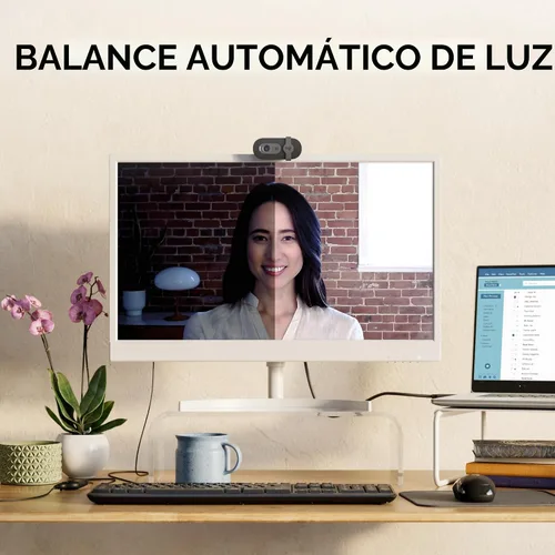 Vista 3 de Logitech Brio 101 Full HD 1080p Webcam para transmisión y reuniones - Negro