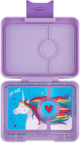 Vista 8 de Yumbox Leakproof Snack Box - Ami Purple (Swan Tray) BPA-Free, 3-Compartment Snack Container, Lightweight, Compact, Easy-open Latch
