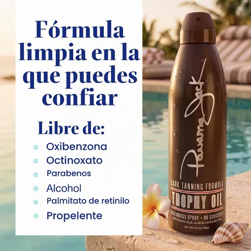 Vista 6 de Panama Jack Trophy Suntan Oil Spray, SPF 0, 5.5 onzas (paquete de 1)