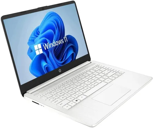 Vista 2 de HP Laptop HD de 14", Windows 11, procesador Intel Celeron de doble núcleo hasta 2.60 GHz, 4 GB de RAM, SSD de 64 GB, cámara web (renovado)