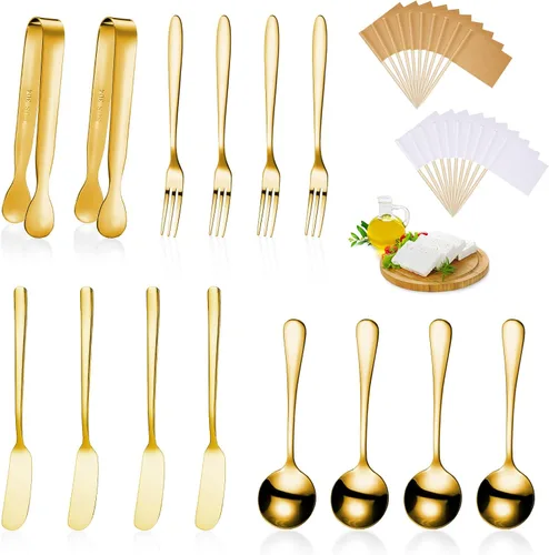 Vista 7 de Patelai Accesorios para Tablas de Charcutería Juego de Utensilios de Charcutería Cuchillos Esparcidores de Queso y Mantequilla de Acero Inoxidable