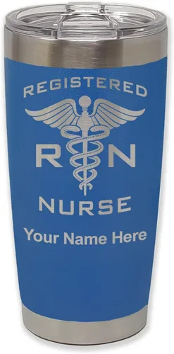 Vista 44 de LaserGram Vaso aislado al vacío de 20 onzas, enfermera registrada RN, grabado personalizado incluido (negro)