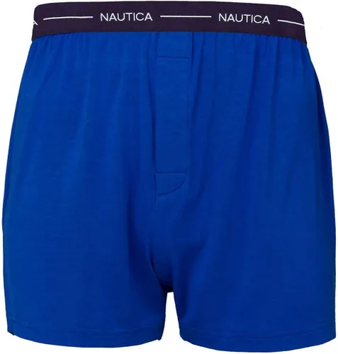 Vista 4 de Nautica Boxer Modal de algodón para hombre con bragueta funcional, sin etiquetas, paquete de 3