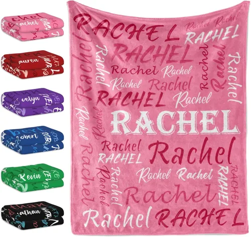 Vista 8 de Manta personalizada con tema negro, manta suave y ligera de franela y forro polar con nombre para hombres, mujeres, niños y niñas - Regalos