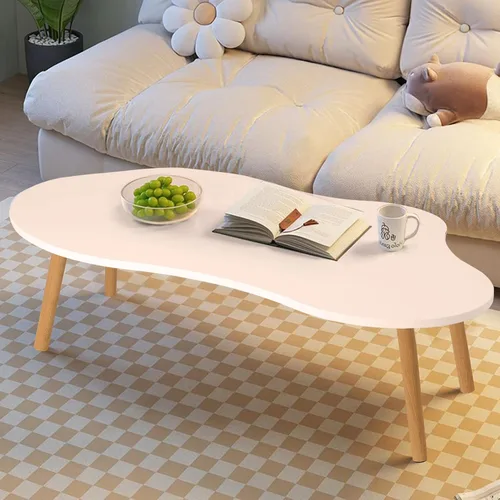 Vista 4 de Mesa de centro pequeña, moderna mesa de centro de mediados de siglo, mesa de té retro única, fácil montaje, ahorro de especias, mesa central