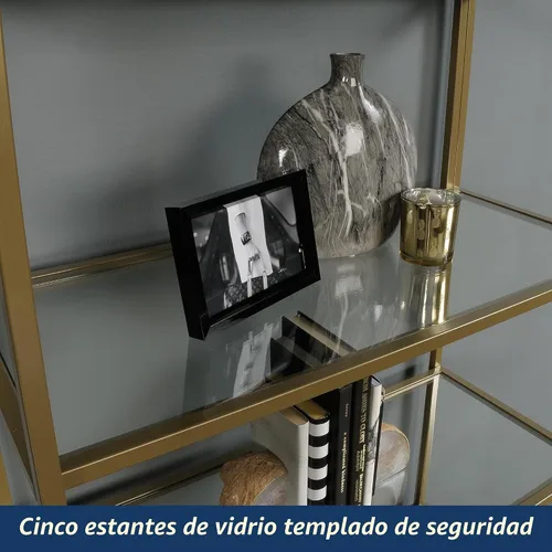 Vista 7 de Sauder International Lux - Estantería para libros, acabado dorado satinado
