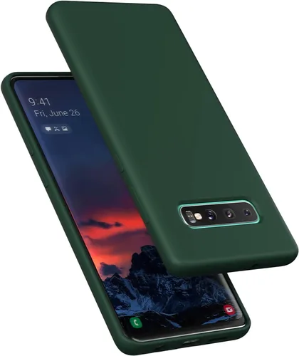 Vista 14 de Funda diseñada para Galaxy S10 Plus de 6.4 pulgadas, S10+ de gel de silicona líquida a prueba de golpes, funda de forro de tela de microfibra suave