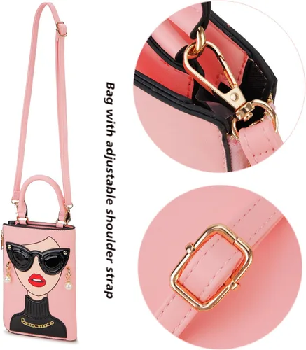Vista 5 de Bolsos de hombro para mujer, de piel sintética, con asa superior, bolso de mano para mujer