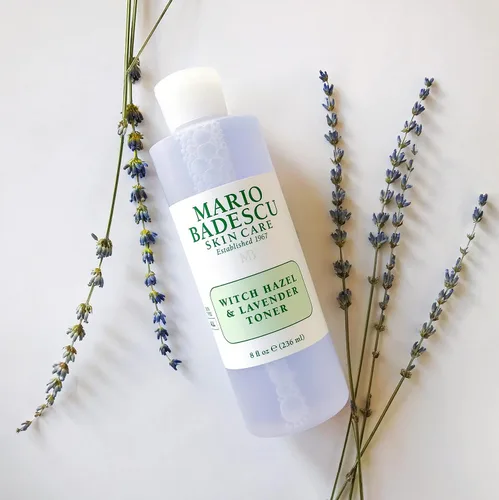 Vista 5 de Mario Badescu Tónico facial de hamamelis sin alcohol para piel envejecida, infundido con lavanda/agua de rosas y aloe vera, tónico facial para piel
