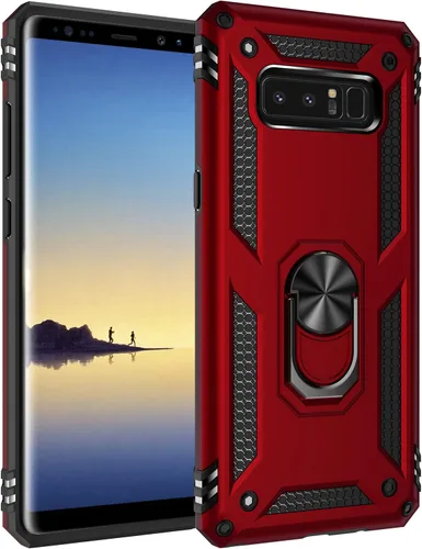 Vista 10 de Carcasa de grado militar para Samsung Galaxy Note 8, anillo giratorio de metal 360, soporte de soporte magnético integrado para montaje en coche, a