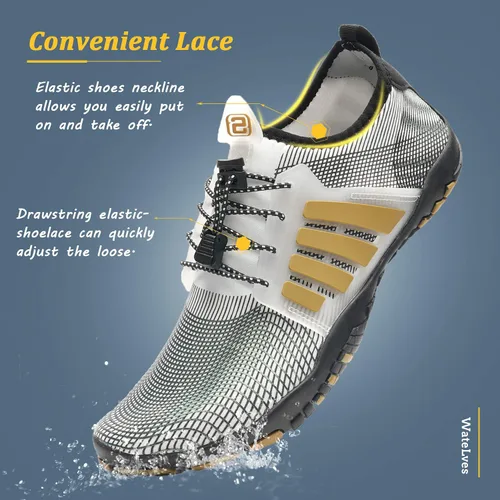 Vista 6 de WateLves - Zapatos de agua para hombres y mujeres, para natación, playa, piscina, surfear, hacer yoga o aeróbico acuático, calcetines para el agua