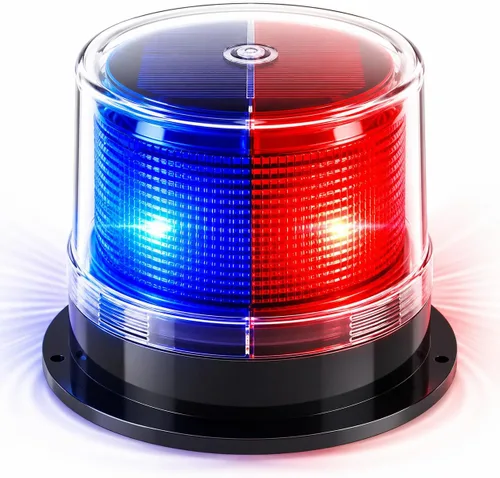 Vista 14 de Luz Estroboscópica Solar de Advertencia de Seguridad Intermitente/Luz Estroboscópica de Techo, con Base Magnética Fuerte Impermeable para 4 piezas