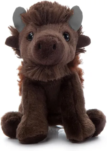 Vista 2 de The Petting Zoo Peluche de bisonte, regalos para niños, animales del zoológico Wild Onez Babiez, juguete de peluche de bisonte de 6 pulgadas