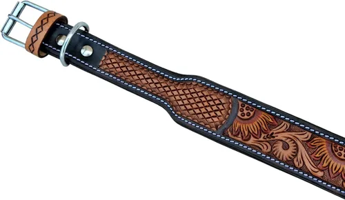 Vista 5 de Affilare Collar de perro de cuero estilo occidental diseño de flor de sol acolchado para 10AB122-XS