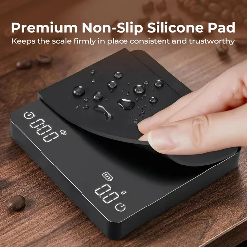 Vista 8 de Báscula de café mini con temporizador, báscula recargable USB-C de 4.4 lbs/0.00 oz, báscula de alta precisión para café expreso y café