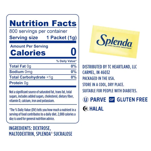 Vista 2 de SPLENDA Edulcorante sin Calorías Paquete de Valor, 800 Sobres